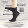 7BIGSTARS KINGDOM Women's Viscose from Bamboo Diabetic Quarter Socks, Non-Binding Loose Fit - 4 Pack Medium - Solid Lightweight - Sock Size 9-11 Shoe Size 5-9 M Black view 3