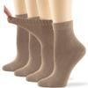 7BIGSTARS KINGDOM Women's Viscose from Bamboo Diabetic Quarter Socks, Non-Binding Loose Fit - 4 Pack Medium - Solid Casual Breathable - Sock Size 9-11 Shoe Size 5-9 M Beige view 1