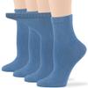 7BIGSTARS KINGDOM Women's Viscose From Bamboo Diabetic Quarter Socks, Non-Binding Loose Fit - 4 Pack Medium - Solid Extra Wide Seamless - Sock Size 9-11 Shoe Size 5-9 M Denim Blue view 1