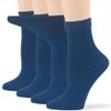 7BIGSTARS KINGDOM Women's Viscose from Bamboo Diabetic Quarter Socks, Non-Binding Loose Fit - 4 Pack Medium - Solid Casual Seamless - Sock Size 9-11 Shoe Size 5-9 M Light Navy view 1