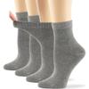 7BIGSTARS KINGDOM Women's Quarter Viscose From Bamboo Diabetic Socks-L-M-4 Pairs-Navy-Black-White-Beige-Blue-Brown Shoe Size: 5-9, Grey view 1