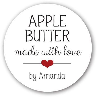 Apple Butter or CUSTOMIZE WITH YOUR OWN JAM, Jelly, Canning Labels, Wedding, Baby Shower, Christmas, Gifts, Holiday, Favors, Made With Love, Homemade With Love