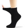 7BIGSTARS KINGDOM Women's Viscose from Bamboo Diabetic Quarter Socks, Non-Binding Loose Fit - 4 Pack Large - Solid Casual Wide Seamless - Sock Size 10-12 Shoe Size 8-12 L Black view 4