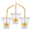 Fun Express Clear Pumpkin Cups with Lids & Straws - 50 Ct. view 1