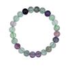 Soul Charms Crystals Rainbow Fluorite Beaded Crystal Bracelet 8mm Beads Stackable | Creativity, Focus, Clarity, Healing Energy, Spiritual Gift for Her view 1