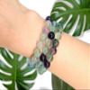 Soul Charms Crystals Rainbow Fluorite Beaded Crystal Bracelet 8mm Beads Stackable | Creativity, Focus, Clarity, Healing Energy, Spiritual Gift for Her view 2