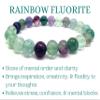 Soul Charms Crystals Rainbow Fluorite Beaded Crystal Bracelet 8mm Beads Stackable | Creativity, Focus, Clarity, Healing Energy, Spiritual Gift for Her view 3