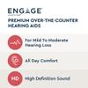 Lucid Hearing Engage Premium OTC Hearing Aids, Black - iPhone Compatible - For Adults with Mild to Moderate Hearing Loss - Includes Bluetooth, App Controls & Speaker view 2