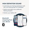 Lucid Hearing Engage Premium OTC Hearing Aids, Black - iPhone Compatible - For Adults with Mild to Moderate Hearing Loss - Includes Bluetooth, App Controls & Speaker view 4
