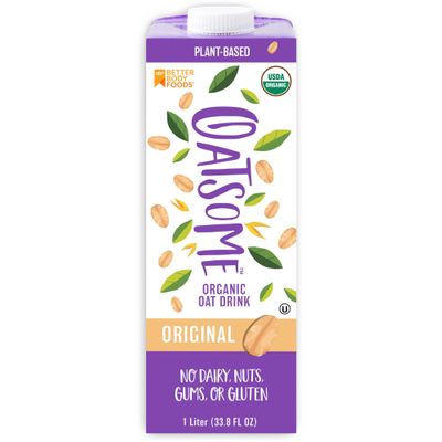 Oatsome Organic Oat Milk, 1-Liter Carton, Regular, 33.8 Fl Oz (Pack of 1)