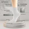 7BIGSTARS KINGDOM Women's Viscose From Bamboo Diabetic Quarter Socks, Non-Binding Loose Fit - 4 Pack Medium - Solid Casual Thin Seamless - Sock Size 9-11 Shoe Size 5-9 M White view 3