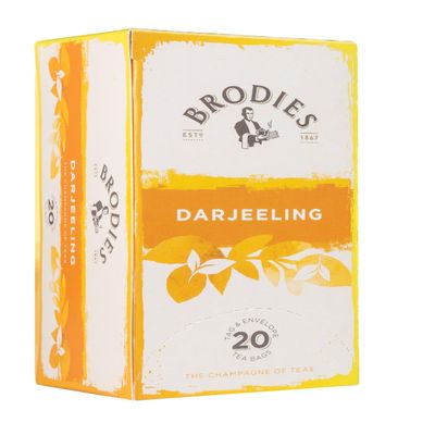 Brodies Tea, Darjeeling Tea, Imported from Scotland, 20 Count Teabags (Pack of 1)