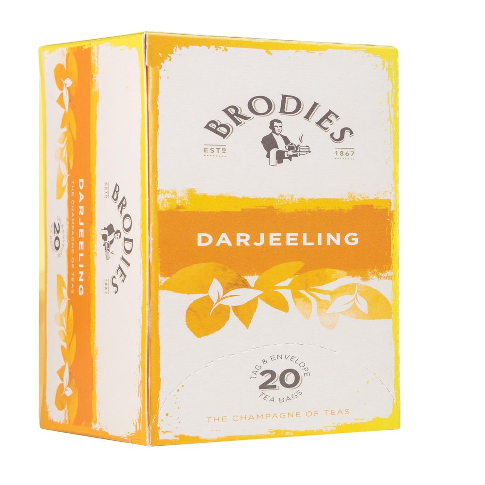 Brodies Tea, Darjeeling Tea, Imported from Scotland, 20 Count Teabags (Pack of 1)