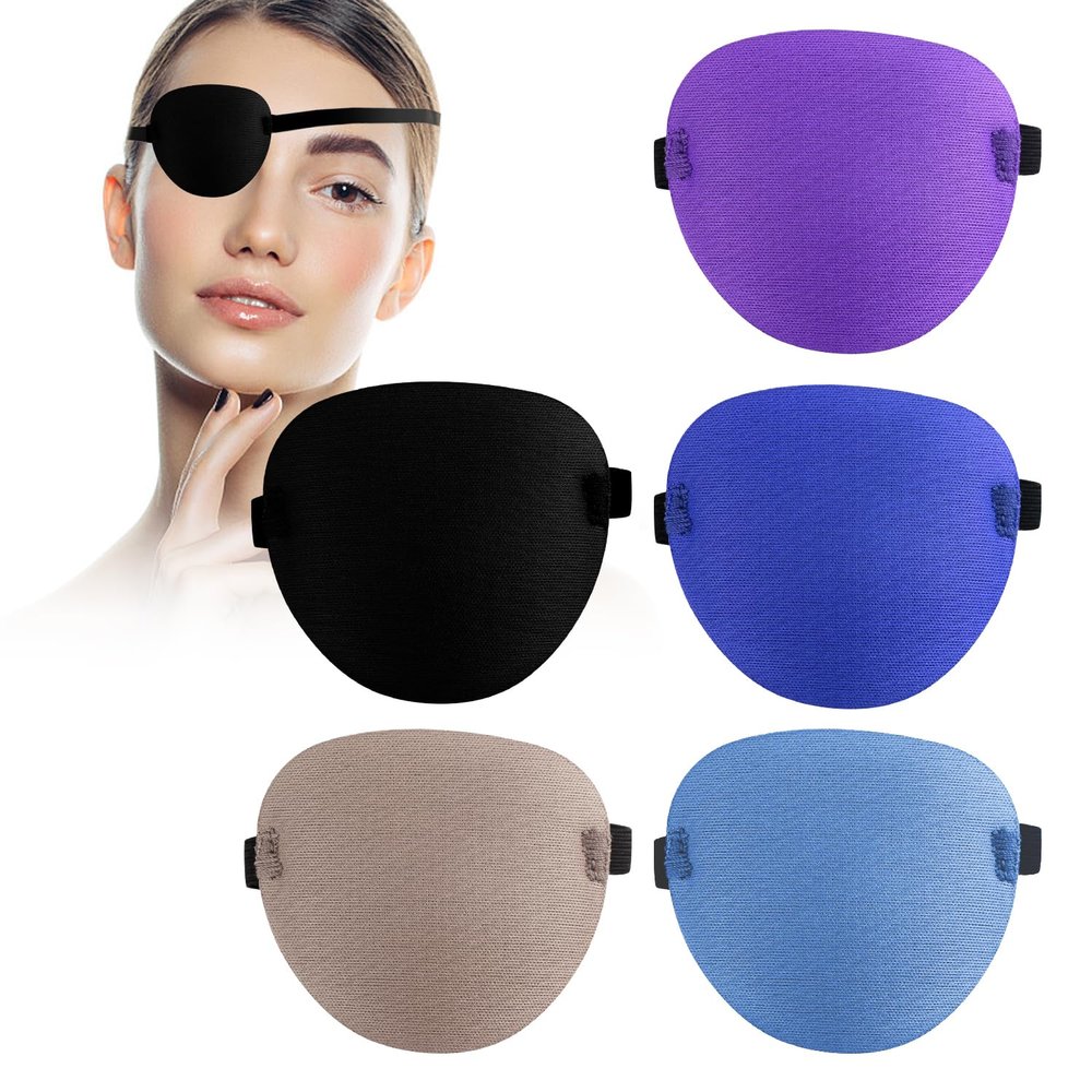 Abnaok 5PCS Eye Patch, Super Soft Eye Patches, Adjustable Medical Eye Patch for Adults and Kids, Amblyopia Lazy Eye Patches for Left or Right Eyes