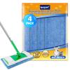 Reusable Mop Pad (UP to 100X) for Swiffer Sweeper Mop, 4 Pack 12.5'' Microfiber Mop Pad Refill Washable for Hard Floor Baseboard Cleaning, Wet/Dry Cleaning Pad view 1