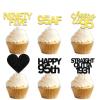 18pcs Black Gold Glitter Dessert Cupcake Pick for Straight Outta 1931 Cheer to 95 Years Old Theme Decor Supplies Happy 95th Birthday Party Decoration view 1