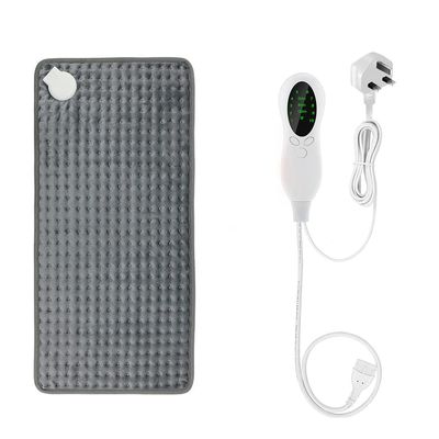 Heating Pad Electric Blanket with 10 Gear Temperature Adjustment & Timing & Overheating Protection, Grey Washable 220V 75W (30 * 60cm / 11.8 x 23.6 Inch) with UK Standard Plug