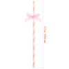 60pcs Pink and White Striped Paper Straws with Bow Ties, Disposable Biodegradable Decorative Drinking Straws for Birthday, Wedding, Baby Shower, Holiday Party Supplies view 3