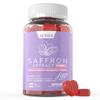 Saffron Supplements Gummies 100mg - 100% Pure Saffron Extract with Magnesium Glycinate, L-Theanine, Turmeric, Ashwagandha, Honey & Vitamin B Complex for Mood & Power, Antioxidant, Vitality - 60 Count view 1