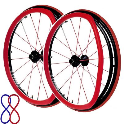  1 Pair Wheelchair Cover,24 in Wheelchair Push Rim Covers,Non-Slip Wear-Resistant Hand Push Cover,Easy Clean/Soft,for Improve Grip&Traction,Red