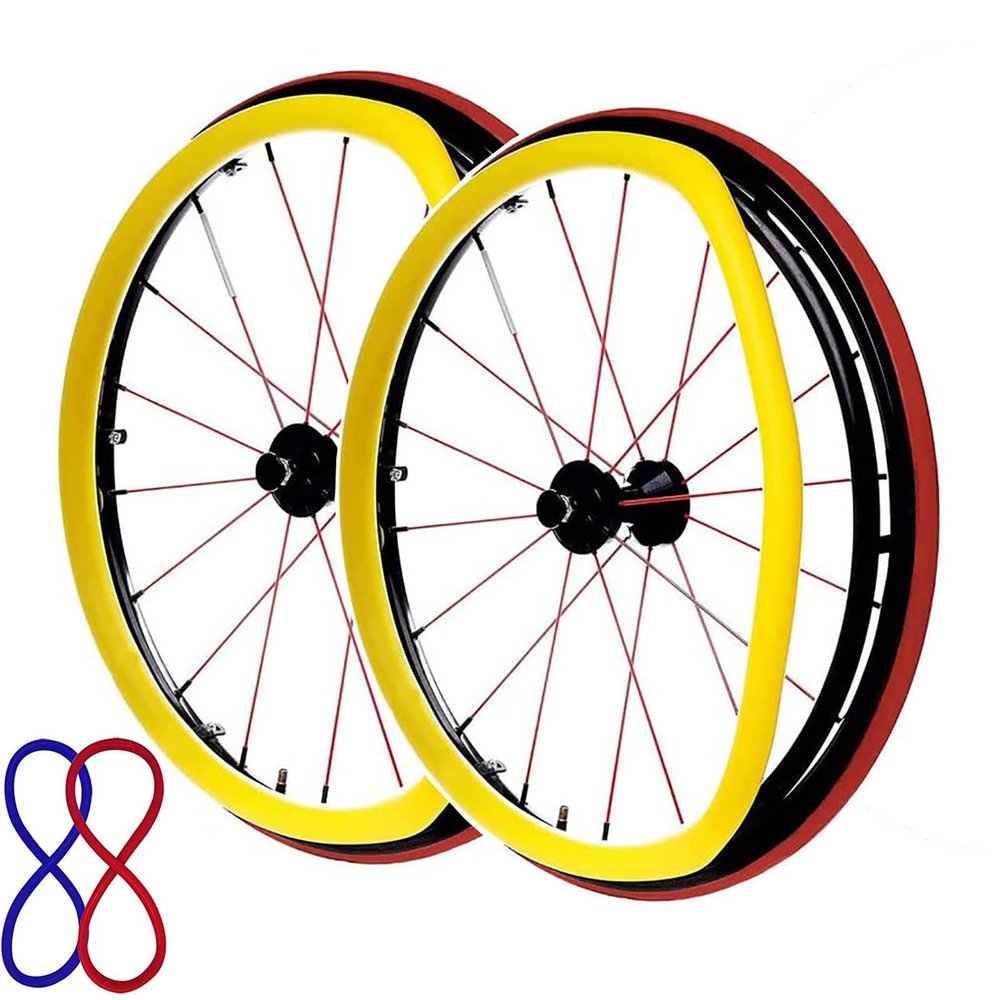  1 Pair Wheelchair Cover,24 in Wheelchair Push Rim Covers,Non-Slip Wear-Resistant Hand Push Cover,Easy Clean/Soft,for Improve Grip&Traction,Yellow