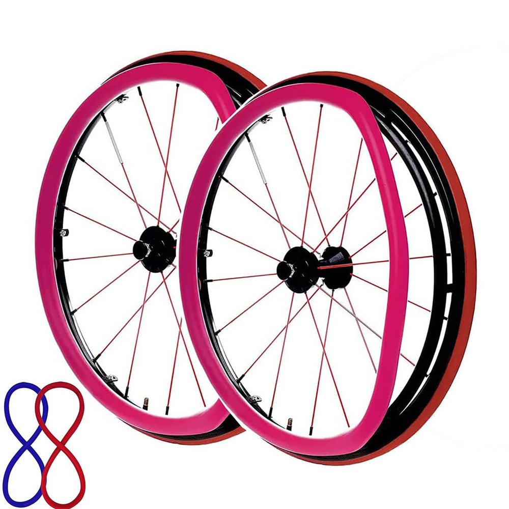 1 Pair Wheelchair Cover,24 in Wheelchair Push Rim Covers,Non-Slip Wear-Resistant Hand Push Cover,Easy Clean/Soft,for Improve Grip&Traction,Pink