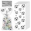 100 Pieces Soccer Goodie Bags, Football Treat Bags Party Favors Clear Candy Cello Bags with Sliver Twist Ties, Football Birthday Party Supplies for Boys Kids Team Gift Snack Bags view 2