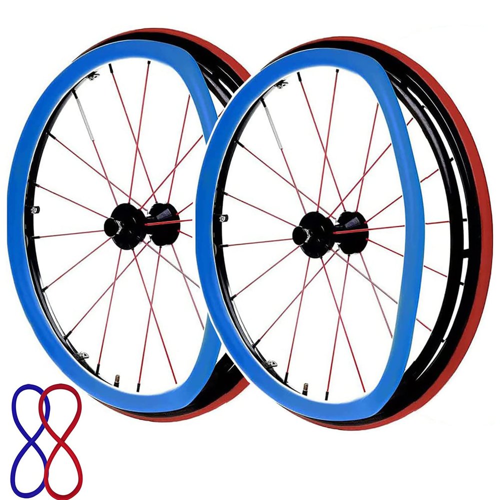1 Pair Wheelchair Cover,24 in Wheelchair Push Rim Covers,Non-Slip Wear-Resistant Hand Push Cover,Easy Clean/Soft,for Improve Grip&Traction,Blue
