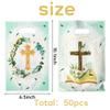 3sscha 50Pcs Cross Party Favor Bag Baptism First Communion Waterproof Goodie Bag with Die Cut Handles God Bless Church Religious Plastic Gift Bags for Kids Birthday Baby Shower Decoration Supplies view 2