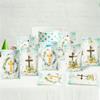 3sscha 50Pcs Cross Party Favor Bag Baptism First Communion Waterproof Goodie Bag with Die Cut Handles God Bless Church Religious Plastic Gift Bags for Kids Birthday Baby Shower Decoration Supplies view 4