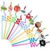 30 Pcs Passover 10 Plague Straws Passover Frogs Lice Hail Locust Firstborn Theme Crazy Straws Plastic Reusable Drinking Straws for Pesach Seder Passover Seder Table Supplies Decorations, 10 Styles view 1