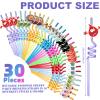 30 Pcs Passover 10 Plague Straws Passover Frogs Lice Hail Locust Firstborn Theme Crazy Straws Plastic Reusable Drinking Straws for Pesach Seder Passover Seder Table Supplies Decorations, 10 Styles view 2