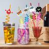 30 Pcs Passover 10 Plague Straws Passover Frogs Lice Hail Locust Firstborn Theme Crazy Straws Plastic Reusable Drinking Straws for Pesach Seder Passover Seder Table Supplies Decorations, 10 Styles view 4