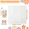 Sinmoe 50 Pack Floral Pocket Tissues Travel Packs Bulk 3 Ply Small Floral Travel Facial Individual Paper Tissues Pocket Size for Wedding Holiday Party Supplies, 7 Sheets Each view 2