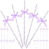 Gadpiparty Disposable Paper Straws with Purple Bow Tie Decorations 7.87 Inch Festive Decorative Straws for Birthday Wedding Baby Shower and Party Supplies view 1