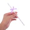 Gadpiparty Disposable Paper Straws with Purple Bow Tie Decorations 7.87 Inch Festive Decorative Straws for Birthday Wedding Baby Shower and Party Supplies view 2