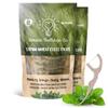 Biodegradable Dental Floss Picks 100 Count 2 Packs | Eco-Friendly Bamboo Like Straw Wheat Sustainable Mint Flavored Flossers for Kids and Adult Teeth Cleaning for The Enviromentally Conscious view 1