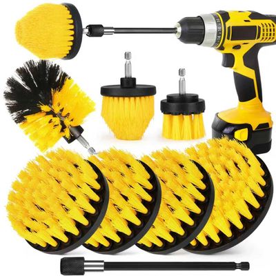 Drill Brush Attachment Set, 7 Pack 1/4in Power Scrubber Brush + Extend Long Rod, Brush Drill Attachment, Power Cleaning Scrub Brush for Bathroom, Tub, Tile, Corner, Floor
