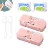2PCS Portable Floss Dispenser with 24+100 Floss Sticks, Floss Portable Case, Upgraded Floss Dispenser, Travel Floss Case, Automatic Floss Organizer for Women Men Teeth Cleaning (D-Pink) view 1
