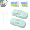 2PCS Portable Floss Dispenser with 24+100 Floss Sticks, Floss Portable Case, Upgraded Floss Dispenser, Travel Floss Case, Automatic Floss Organizer for Women Men Teeth Cleaning (C-Green) view 1