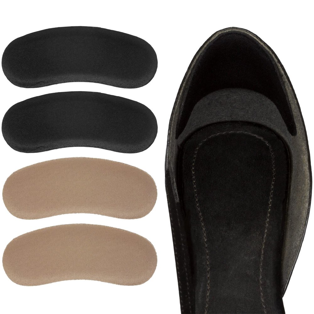 ZenToes Heel Protectors Back of Shoes Cushioned Adhesive Liner Inserts for Men and Women - 8 Count (Black and Tan)