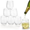 Tebery 32 Pack Unbreakable Plastic Wine Glasses Stemless, 12 Oz Heavy Duty Clear Drinking Glasses Wine Cups, Disposable & Reusable for Champagne, Dessert, Food Samples, Catering, Weddings view 4