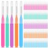 Healeved 100PCS Braces Brushes Interdental Brushes Braces Flossers Braces Brush for Cleaner Toothpick Dental Flossing Head Oral Flosser Dental Picks for Teeth Cleaning(5colors) view 1