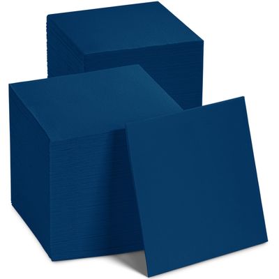 Disposable Cocktail Napkins Blue Paper, [200 Pack] 10" x 10" 2-Ply Quilted Colored Blue Beverage Napkins For Bar, Cafe, Wedding Or Party