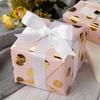 RUSPEPA Wrapping Paper Roll - Mini Roll - Gold Foil Irregular Dots Baby Pink Background Design for Wedding, Birthday, Baby Shower, Congrats, and Holiday - 17 Inches X 32.8 Feet view 4