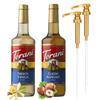 Premium French Vanilla Syrup and Classical Hazelnut Syrup For Coffee 25.4Oz Bottle With AlphaPantry Gold Pump 2 PK Coffee Syrup Dispenser view 1