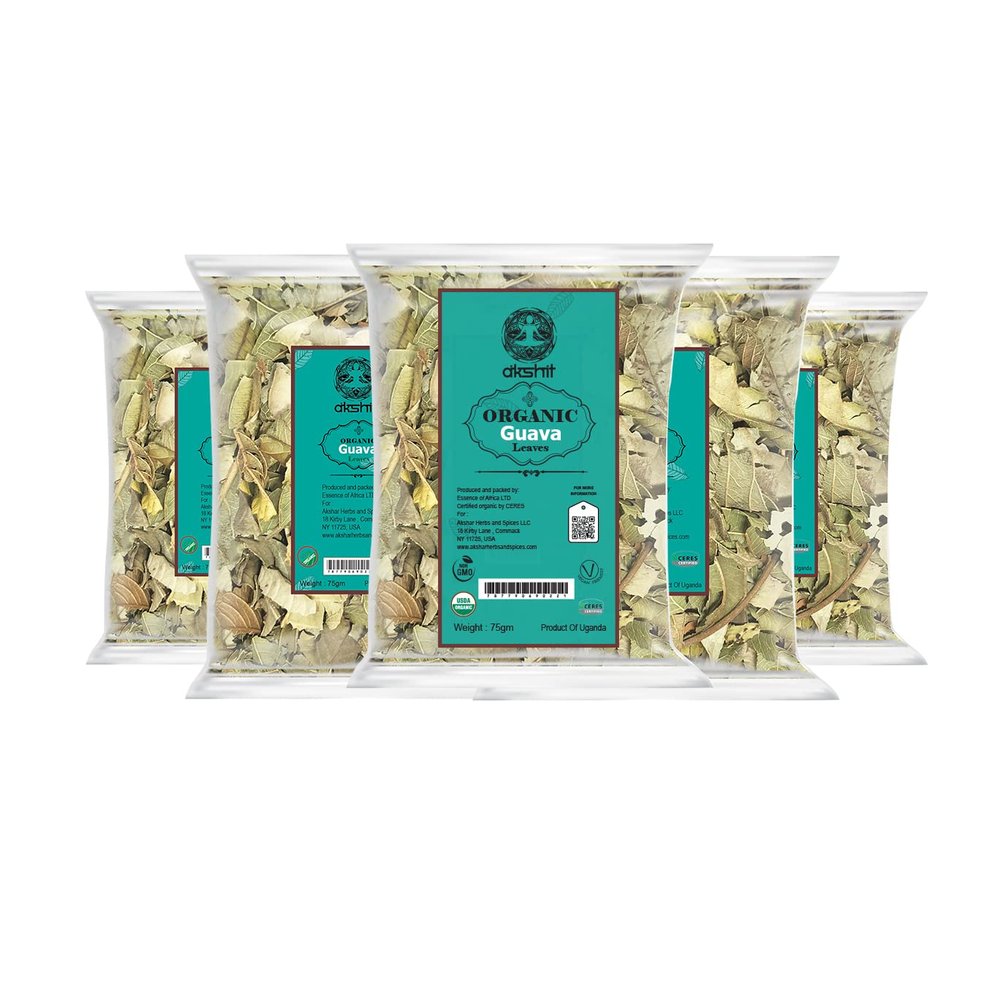Akshit Dried Guava Leaves, Hojas De Guayaba Secas,13oz, Natural Dried Leaves, Aromatic Guava Leaf Tea, Vegan, Non GMO.
