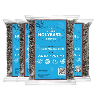 Akshit Dried Holy Basil Leaves, 100% Natural Holy Basil Tea, 10.4oz, Loose Leaf, Non GMO, No Additives. Perfect Tulsi Leaves For Cooking And Seasoning.