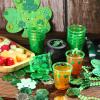 12 Pcs St. Patrick's Day Shot Glass Necklace Green Shamrock Shot Glass on Beaded Necklace Plastic Disposable Shot Necklace Cups for Saint Patrick's Day Party Decorations Festival Supplies view 2