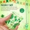 12 Pcs St. Patrick's Day Shot Glass Necklace Green Shamrock Shot Glass on Beaded Necklace Plastic Disposable Shot Necklace Cups for Saint Patrick's Day Party Decorations Festival Supplies view 3